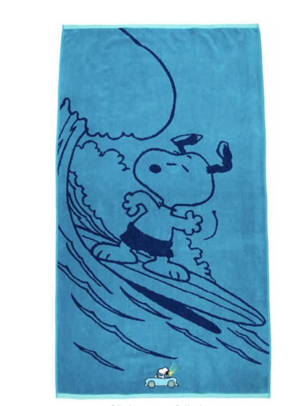 Peanuts Blue Snoopy Surfing Beach Towel with Embroidery